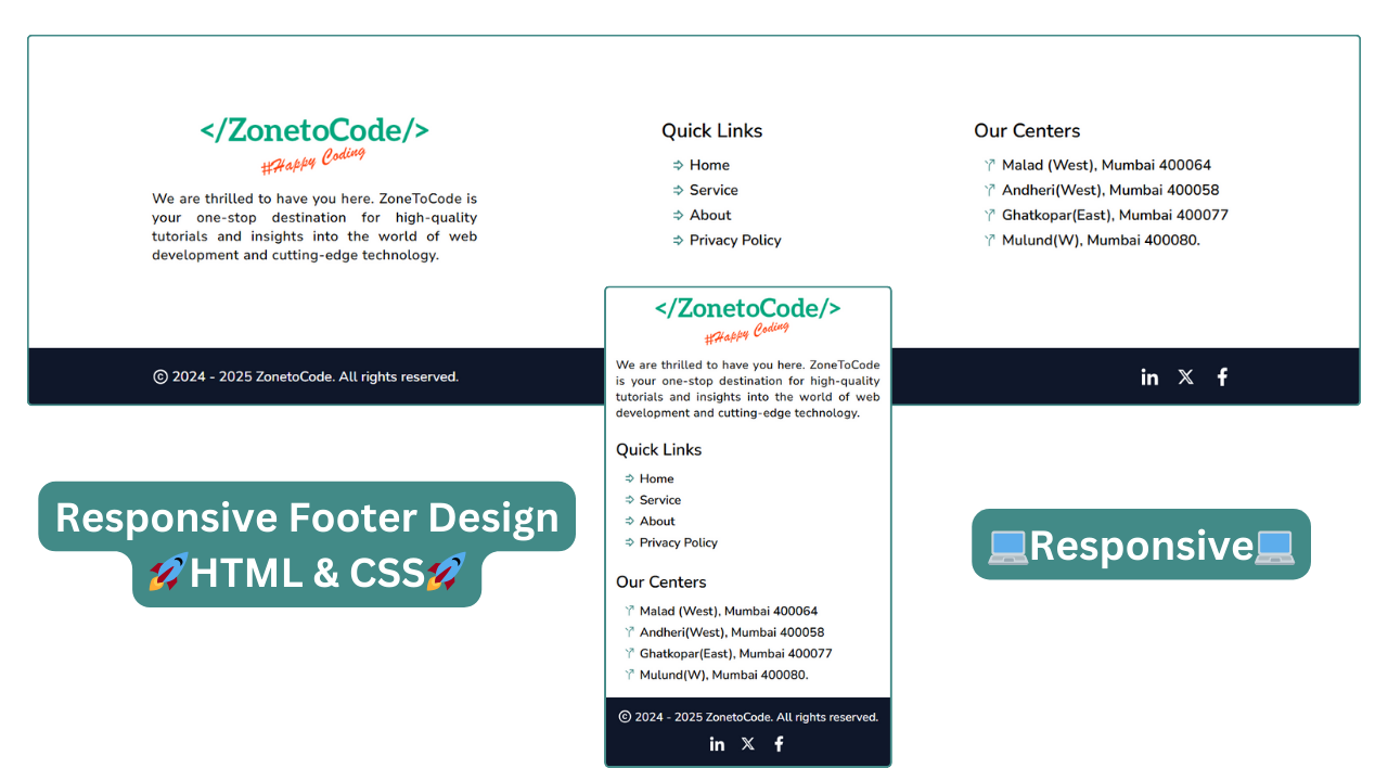 How to Create a Fully Responsive Footer Using HTML and CSS