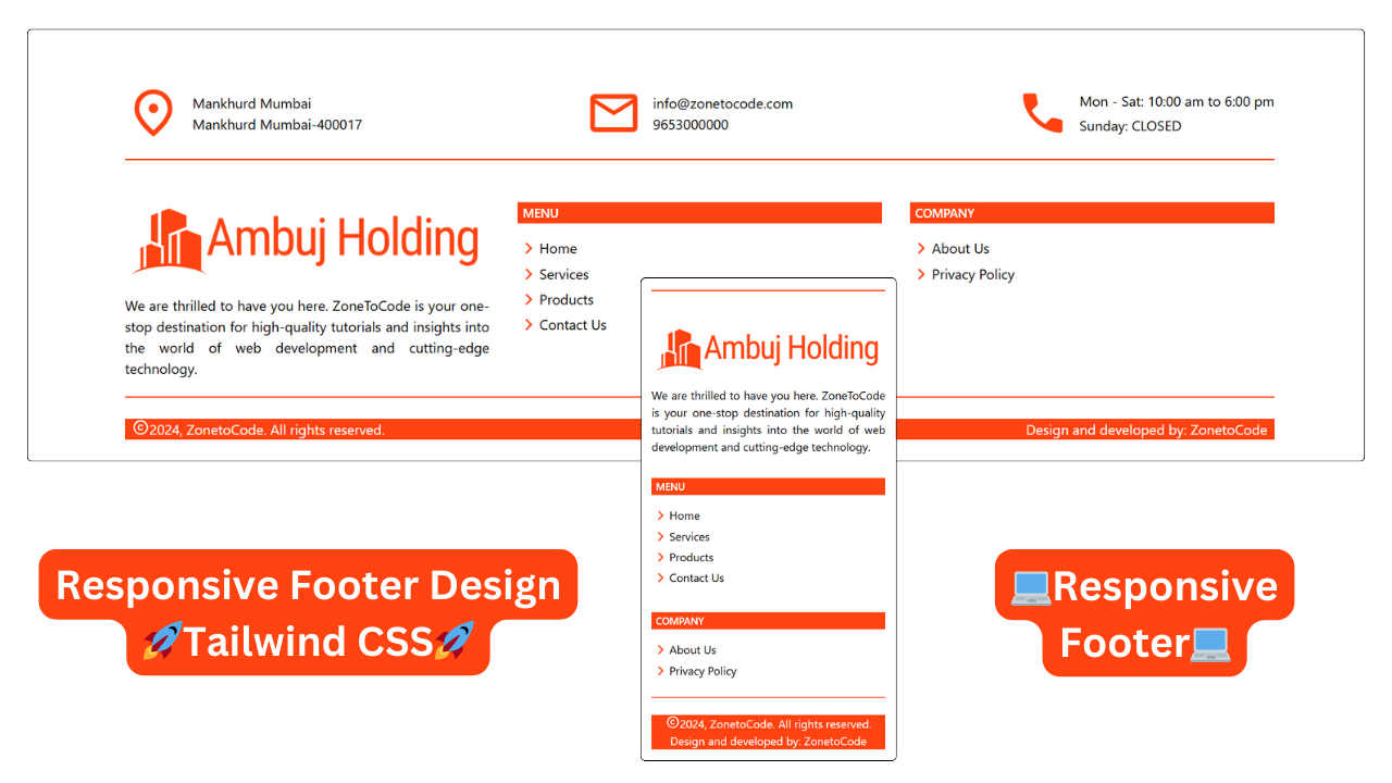 How to Create a Fully Responsive Footer Using Tailwind CSS
