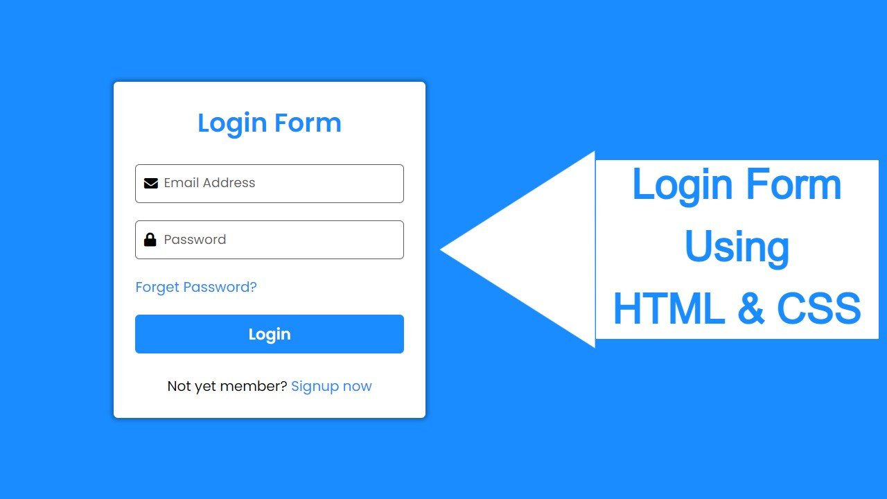 Login Form Using HTML And CSS